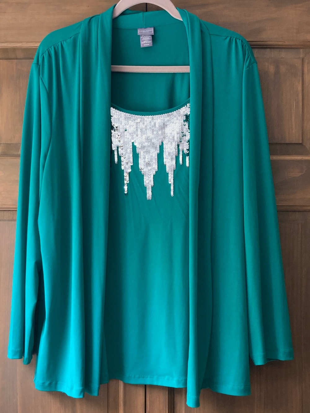 Laura Scott Bright Teal Green Top 20/22W